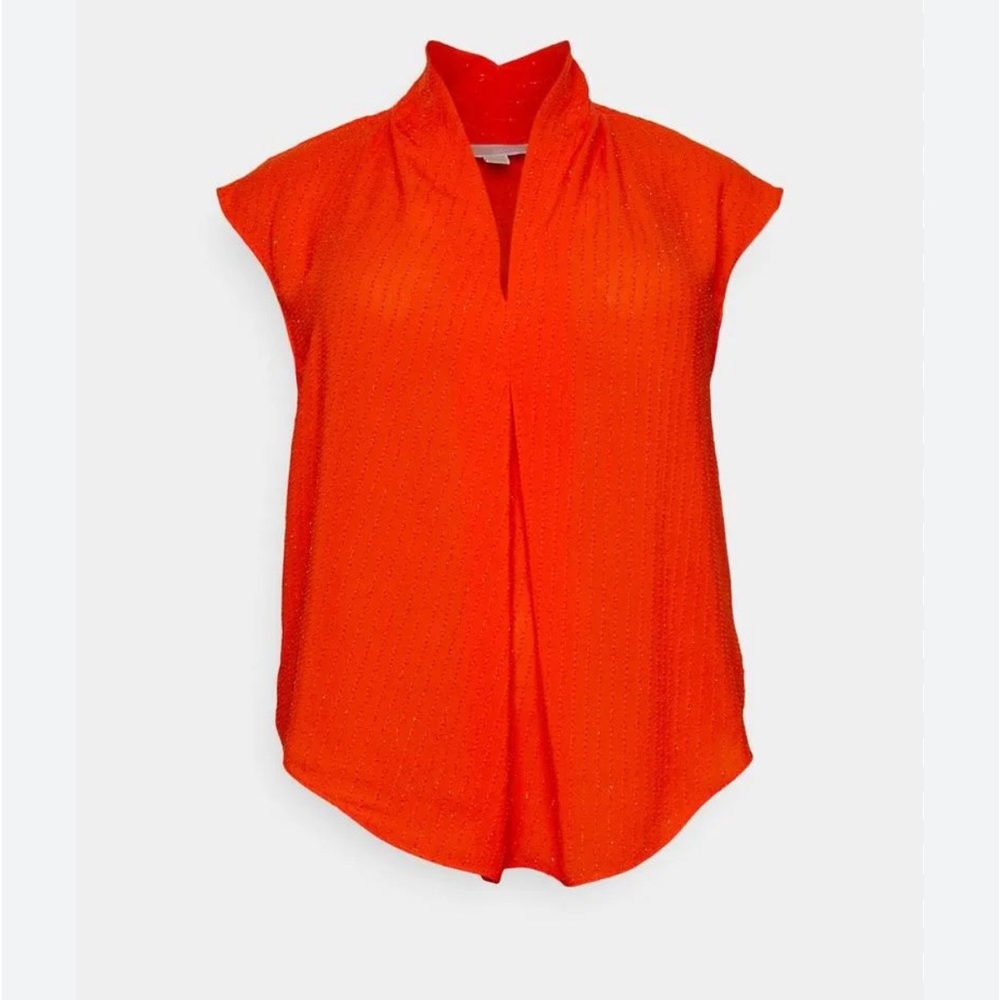 MICHAEL Michael Kors Pinstripe Crepe Pleated Top Nwt
